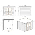 ALTANKA - Abri de jardin en bois Aura 3.09x3.09m - 9.55m2 - Ep. 28mm - Traité - 000465 - vignette
