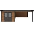 ALTANKA - Abri de jardin en bois Aura 7.06x4.09m - 28.87m2 - Ep. 28mm - Traité - 000472 - vignette