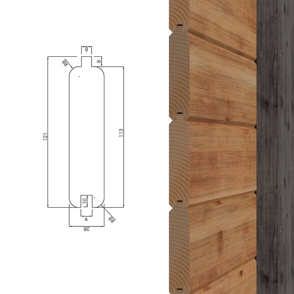 ALTANKA - Abri de jardin en bois Sora 3.09x4.09m - 12.64m2 - Ep. 28mm - Traité - 000477 - large