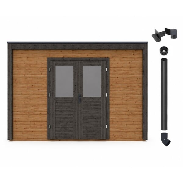 ALTANKA - Abri de jardin en bois Sora 3.09x4.09m - 12.64m2 - Ep. 28mm - Traité - 000477 - large