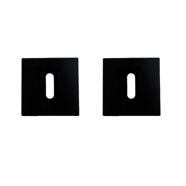 SECURY-T - Poignées de porte sur rosace noir mat - Modèle Mathilda Trou de clé L - large