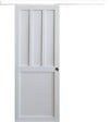 GD MENUISERIES - Porte Coulissante Atelier 2 panneaux blanc H204 x L83 cm, Rail Alu bandeau blanc, Coquilles - vignette