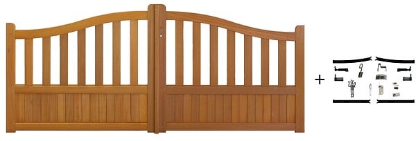 GD MENUISERIES - Portail En Bois Ajouree L3,50m x H1,10/1,30 - large