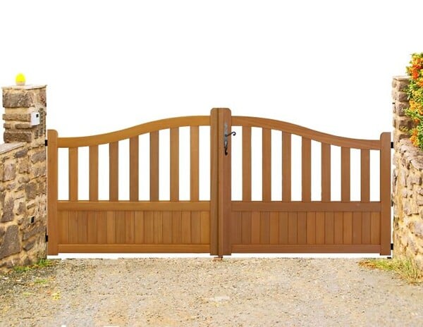 GD MENUISERIES - Portail En Bois Ajouree L3,50m x H1,10/1,30 - large