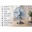 NIKLAS - Ventilateur sur table 50W Gris finition chromée Ø40cm Oscillation Automatique Inclinaison Réglable 3 Vitesses Niklas - vignette