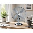 NIKLAS - Ventilateur sur table 50W Gris finition chromée Ø40cm Oscillation Automatique Inclinaison Réglable 3 Vitesses Niklas - vignette