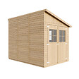 TIMBELA - TIMBELA M339A  Abri de Jardin en Bois Naturel (avec paroi latérale) -H244xl218xL318 cm/6 m2 - vignette