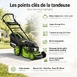 VITO - Tondeuse à gazon Thermique 5.5 CV 190cc Moteur 4T Essence Coupe 51cm Bac 60L Mulching 7 hauteurs 25 à 75mm Entretien Jardin VITO - vignette