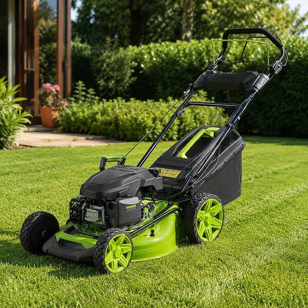 VITO - Tondeuse à gazon Thermique 5.5 CV 190cc Moteur 4T Essence Coupe 51cm Bac 60L Mulching 7 hauteurs 25 à 75mm Entretien Jardin VITO - large