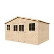 TIMBELA - Abri de Jardin en Bois Naturel - H246x418x318 cm/12 m² - M331 - vignette