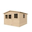 TIMBELA - Abri de Jardin en Bois Naturel - H226x316x324 cm / 9 m² - M335 - vignette