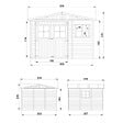 TIMBELA - Abri de Jardin en Bois Naturel - H226x316x324 cm / 9 m² - M335 - vignette