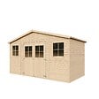 TIMBELA - Abri de Jardin en Bois Naturel - H246x418x220 cm /8 m² - M332 - vignette