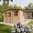 TIMBELA - Abri de jardin en bois H226x318x220 cm / 6 m2 - AVEC LES PLANCHERS IMPRÉGNÉ - M334+M334G - vignette