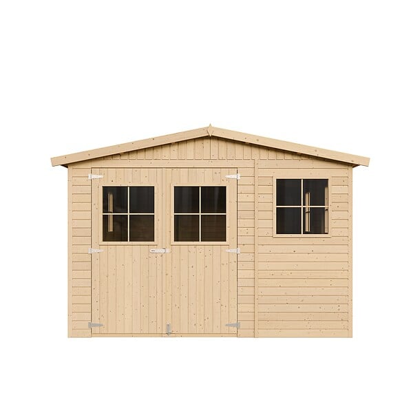 TIMBELA - Abri de Jardin en Bois Naturel - H226xl324xL516 cm / 15 m² - M337 - large