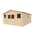 TIMBELA - Abri de Jardin en Bois Naturel - H246x418x522 cm / 20 m² - M333 - vignette