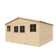 TIMBELA - TIMBELA M330+M330G Abri de jardin en bois H246x418x420 cm/ 16 m² - AVEC PLANCHER IMPRÉGNÉ - vignette