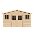 TIMBELA - TIMBELA M330+M330G Abri de jardin en bois H246x418x420 cm/ 16 m² - AVEC PLANCHER IMPRÉGNÉ - vignette