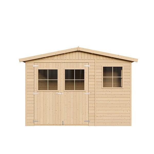 TIMBELA - Abri de Jardin en Bois Naturel - H226x318x220 cm / 6 m² - M334 - large
