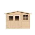 TIMBELA - Abri de Jardin en Bois Naturel - H226x318x220 cm / 6 m² - M334 - vignette