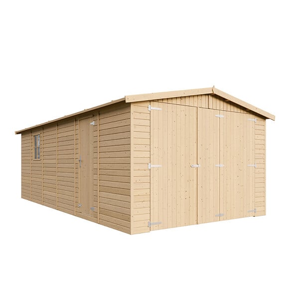 TIMBELA - TIMBELA M102 - GARAGE en bois Naturel - H222xL616xl324 cm / 18 m² - large