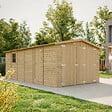 TIMBELA - TIMBELA M102 - GARAGE en bois Naturel - H222xL616xl324 cm / 18 m² - vignette