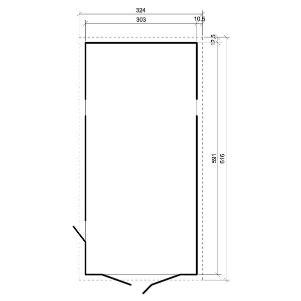TIMBELA - TIMBELA M102 - GARAGE en bois Naturel - H222xL616xl324 cm / 18 m² - large