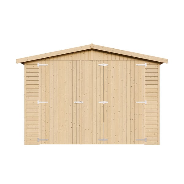 TIMBELA - TIMBELA M101 - GARAGE en Bois Naturel - H222xL516xl324 cm /15 m² - large