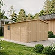 TIMBELA - TIMBELA M101 - GARAGE en Bois Naturel - H222xL516xl324 cm /15 m² - vignette
