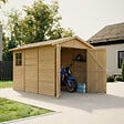 TIMBELA - TIMBELA M105 - GARAGE en bois Naturel - H222xL320xl244 cm / 6 m² - vignette