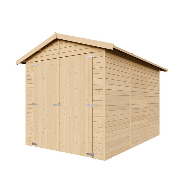 TIMBELA - TIMBELA M105 - GARAGE en bois Naturel - H222xL320xl244 cm / 6 m² - large