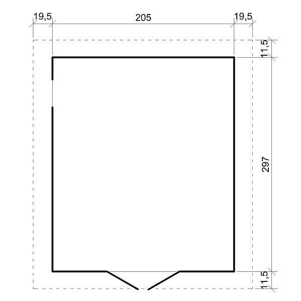 TIMBELA - TIMBELA M105 - GARAGE en bois Naturel - H222xL320xl244 cm / 6 m² - large