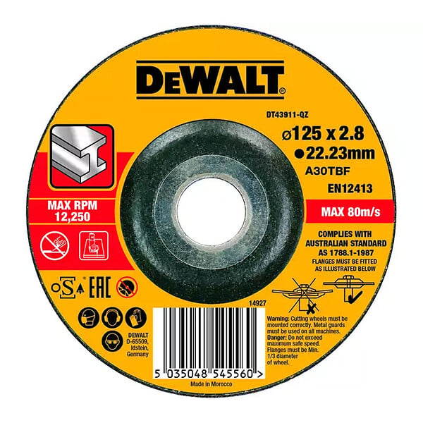 DEWALT - Disque à tronçonner l'inox 125x22,2mm, moyeu plat DEWALT - large