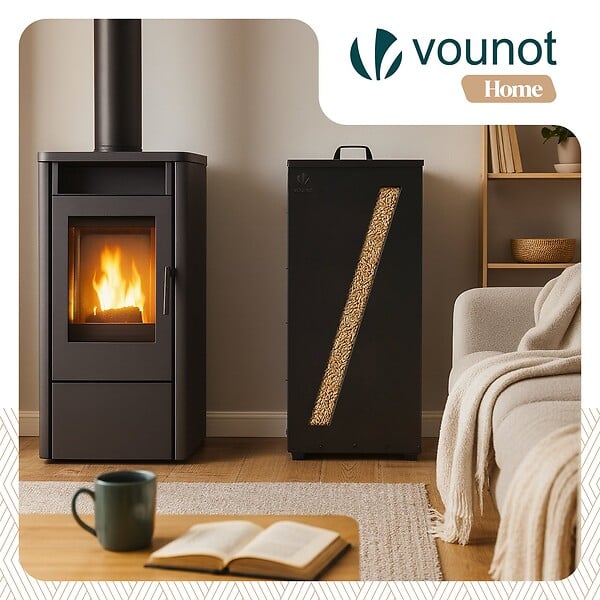 VOUNOT - Reservoir à granules pellets avec roulettes facade diagonale 45kg 36x36x76cm noir - large