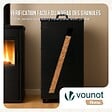 VOUNOT - Reservoir à granules pellets avec roulettes facade diagonale 45kg 36x36x76cm noir - vignette