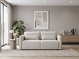 HABITAT ET JARDIN - Canapé droit convertible en tissu "Concorde" 3 places - Beige - vignette