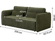 HABITAT ET JARDIN - Canapé droit convertible en tissu "Concorde" 3 places - Vert - vignette