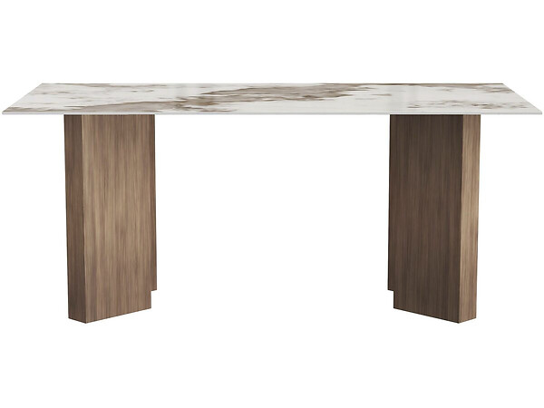 HABITAT ET JARDIN - Table repas céramique - 180 cm - "Elma" - 8 places - Marron - large