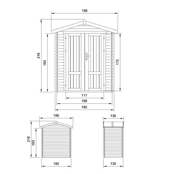 TIMBELA - Abri de Jardin en Bois 1,98 m² TIMBELA M367F1 - large