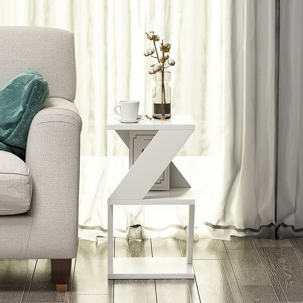 HABITAT ET JARDIN - Table d'appoint en bois "Albeni" - 30 x 30 x 50 cm - Blanc - large