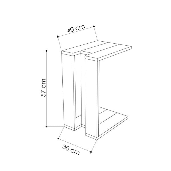 HABITAT ET JARDIN - Table d'appoint en bois "Muju" - 30 x 40 x 57 cm - ChêneAnthracite - large