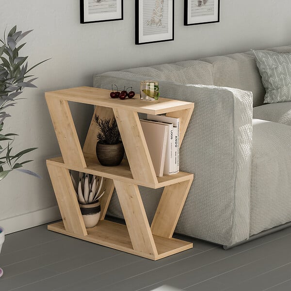 HABITAT ET JARDIN - Table d'appoint en bois "Lazena" - 60 x 22 x 57 cm - Chêne - large