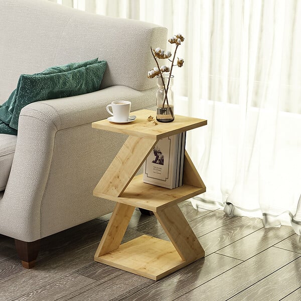 HABITAT ET JARDIN - Table d'appoint en bois "Albeni" - 30 x 30 x 50 cm - Chêne Saphir - large