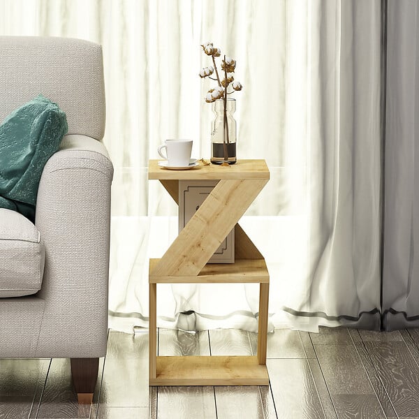 HABITAT ET JARDIN - Table d'appoint en bois "Albeni" - 30 x 30 x 50 cm - Chêne Saphir - large