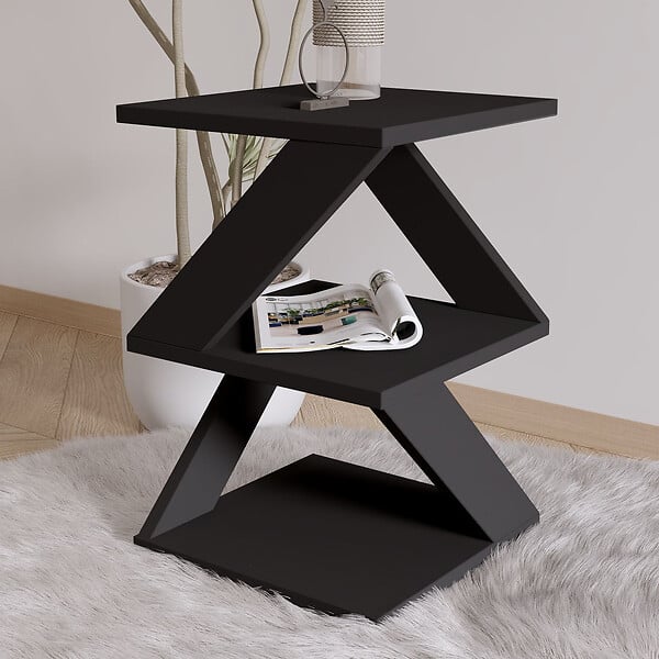 HABITAT ET JARDIN - Table d'appoint en bois "Albeni" - 29 x 29 x 54 cm - Noir - large
