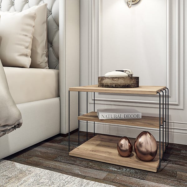 HABITAT ET JARDIN - Table d'appoint en bois "Lifon" - 50 x 40 x 33 cm - Marron - large