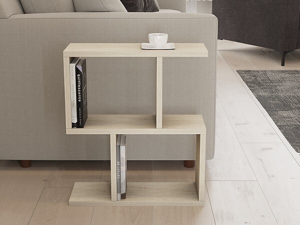 HABITAT ET JARDIN - Table d'appoint en bois "Zet" - 45 x 17 x 51 cm - Travertin - large