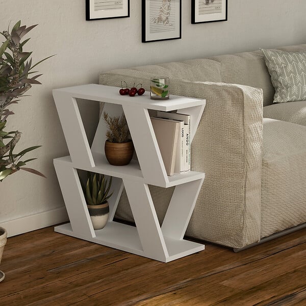 HABITAT ET JARDIN - Table d'appoint en bois "Lazena" - 60 x 22 x 57 cm - Blanc - large
