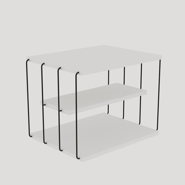 HABITAT ET JARDIN - Table d'appoint en bois "Lifon" - 50 x 40 x 33 cm - Blanc - large