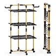 VOUNOT - Sechoir a linge vertical tour etendoir pliable 3 niveaux 99x69x135.5 cm style bois noir - vignette